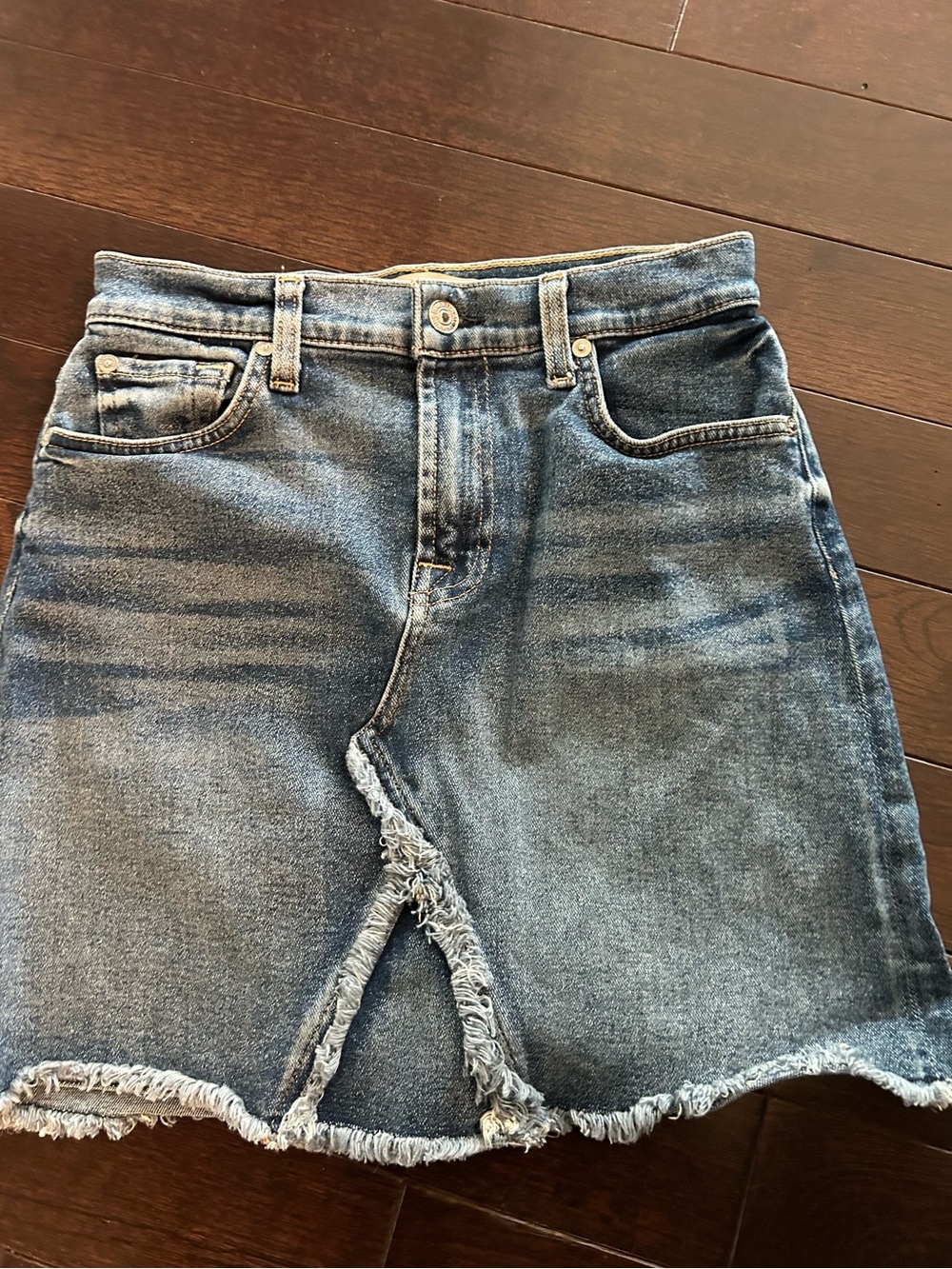 7 For All Mankind Luxe Vintage Denim Mini Skirt